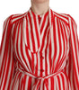 Dolce & Gabbana White Red Silk A-Line Shift Gown Dress
