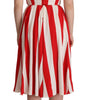 Dolce & Gabbana White Red Stretch Shift A-line Gown Dress