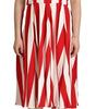 Dolce & Gabbana White Red Stretch Shift A-line Gown Dress