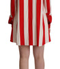 Dolce & Gabbana White Red Stretch Mini Shirt Gown Dress
