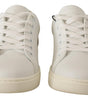 Dolce & Gabbana White Gold Leather Low Top Sneakers