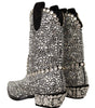 Dolce & Gabbana Black Suede Strass Crystal Cowgirl Boots