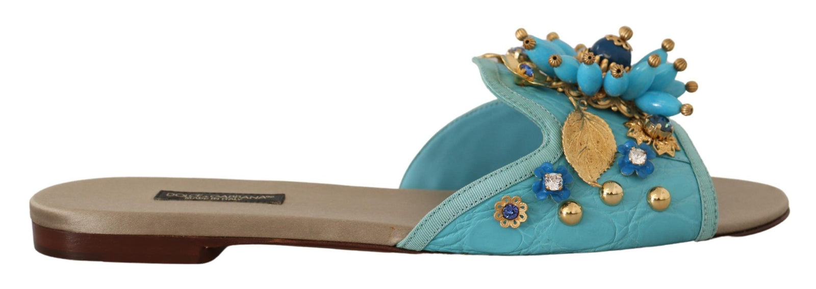 Sandales en cuir exotique ornées de cristaux Dolce & Gabbana