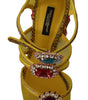 Dolce & Gabbana Yellow Leather Crystal Ayers Sandals Shoes