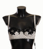 Dolce & Gabbana White Black Polka Dot Satin Lace Balconette Bra