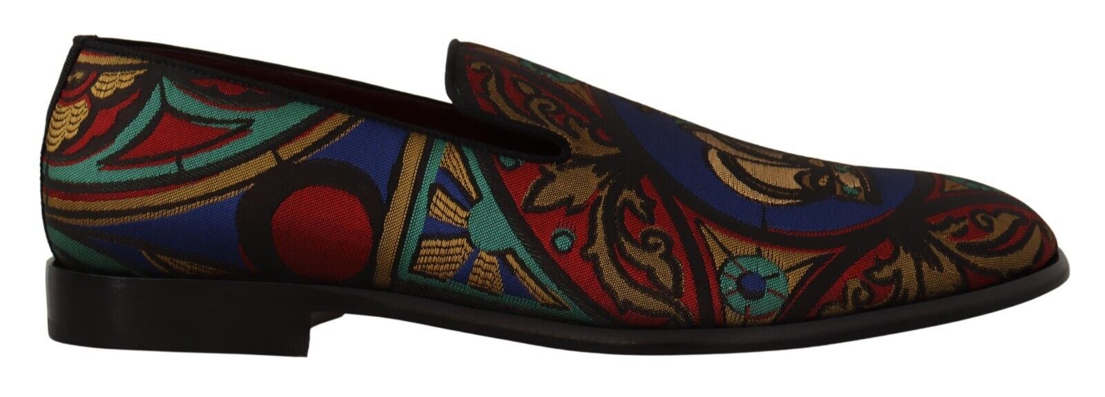 Dolce &amp; Gabbana Multicolor Jacquard Slide-On Loafer Slippers