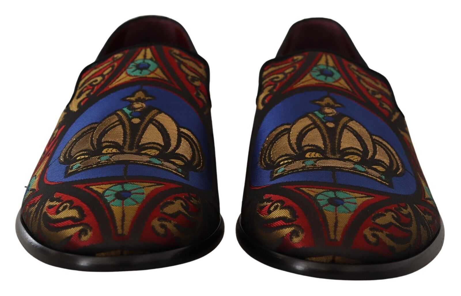 Dolce &amp; Gabbana Multicolor Jacquard Slide-On Loafer Slippers