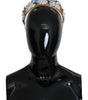 Dolce & Gabbana Gold Crystal Purple Hortensia Headband Crown Diadem