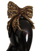 Dolce & Gabbana Gold Crystal Beaded Sequined Silk Bow Headband Diadem