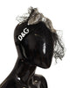 Dolce & Gabbana Black Logo Sequined Fascinator Diadem Headband