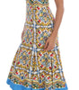 Dolce & Gabbana White Majoilca Sleeveless Sheath A-line Dress