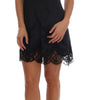 Dolce & Gabbana Black Silk Blend Lace Trim Chemise Lingerie Dress