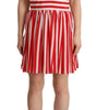 Dolce & Gabbana Red White Stripes Silk Mini A-line Dress