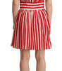 Dolce & Gabbana Red White Stripes Silk Mini A-line Dress