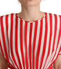 Dolce & Gabbana Red White Stripes Silk Mini A-line Dress