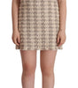 Dolce & Gabbana Beige Checkered Sleeveless Mini Shift Dress