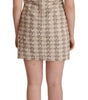 Dolce & Gabbana Beige Checkered Sleeveless Mini Shift Dress
