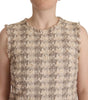 Dolce & Gabbana Beige Checkered Sleeveless Mini Shift Dress