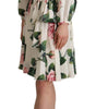 Dolce & Gabbana White Rose Print Long Sleeves A-line Dress