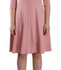 Dolce & Gabbana Pink 3/4 Sleeves Viscose Blend A-line Dress