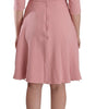 Dolce & Gabbana Pink 3/4 Sleeves Viscose Blend A-line Dress