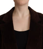 Dolce & Gabbana Bordeaux Corduroy Cotton Blazer Oversized Jacket