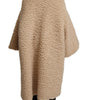 Dolce & Gabbana Beige Cashmere Wool Faux Fur Coat Jacket