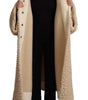 Dolce & Gabbana Beige Cashmere Wool Faux Fur Coat Jacket