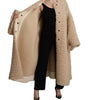 Dolce & Gabbana Beige Cashmere Wool Faux Fur Coat Jacket