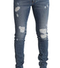 Dolce & Gabbana Light Blue Tattered Cotton Denim Skinny Jeans