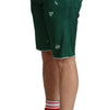 Dolce & Gabbana Green Tattered Cotton Men Denim Bermuda Shorts