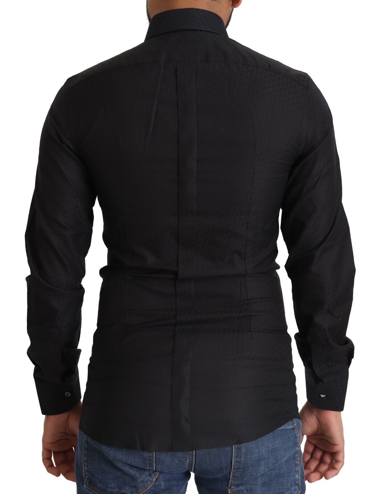 Chemise élégante en coton noir et doré Dolce &amp; Gabbana