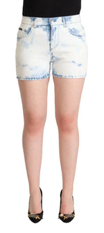 Short taille moyenne en denim blanc chic Dolce & Gabbana
