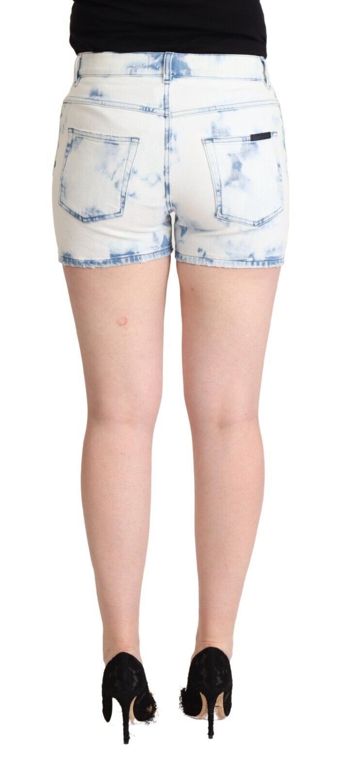 Short taille moyenne en denim blanc chic Dolce & Gabbana