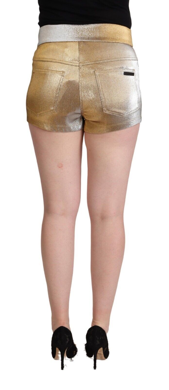 Pantalon chaud élégant Dolce & Gabbana en métal doré