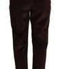 Dolce &amp; Gabbana Elegant Bordeaux High-Waisted Corduroy Pants