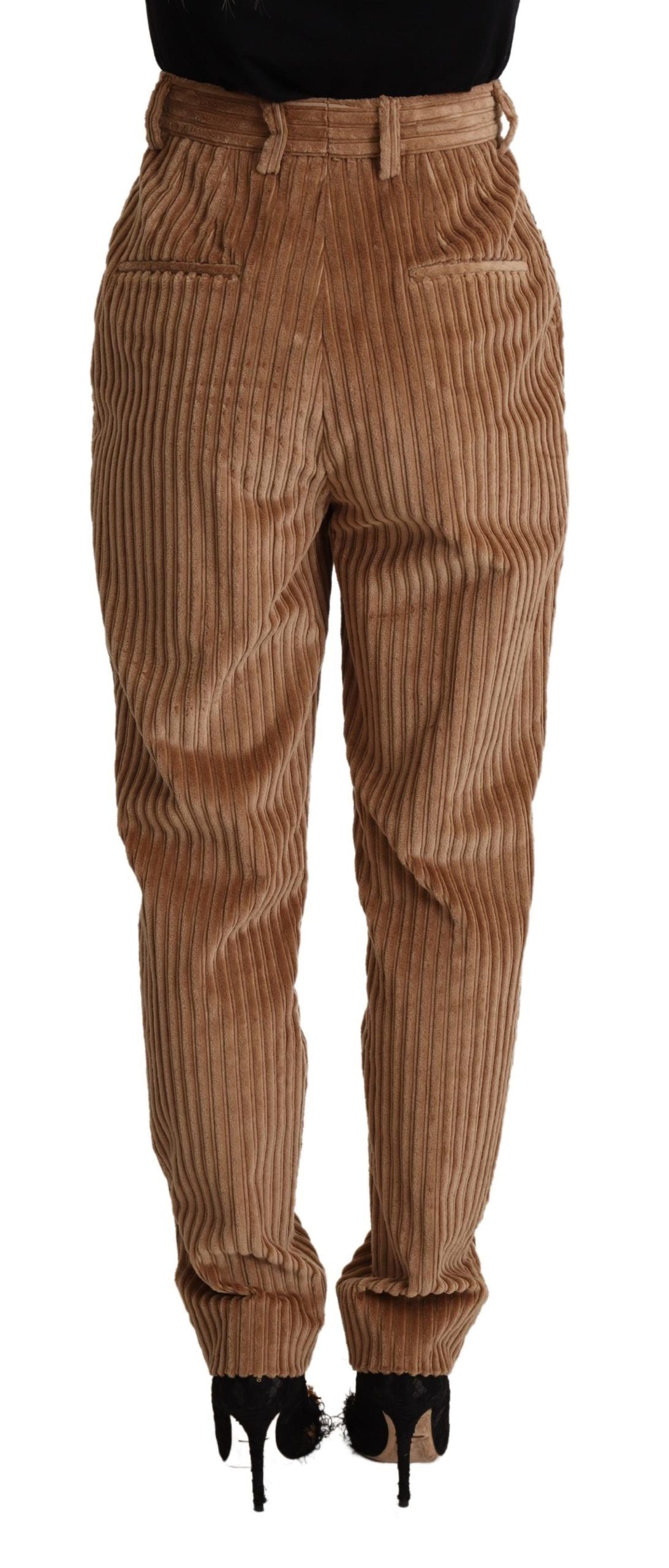 Dolce &amp; Gabbana Elegant High-Waisted Tapered Corduroy Pants