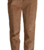 Dolce &amp; Gabbana Elegant High-Waisted Tapered Corduroy Pants
