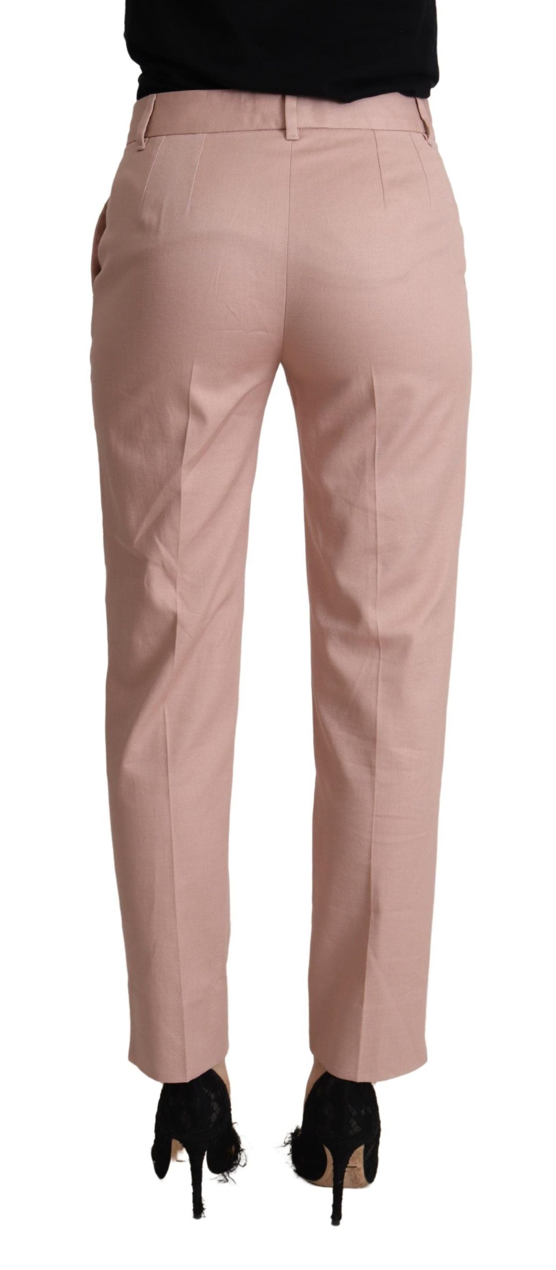 Dolce &amp; Gabbana Elegant Pink Tapered Pants for Sophisticated Style