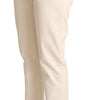 Dolce &amp; Gabbana Chic White Skinny Boyfriend Jeans with Logo Plaque