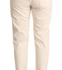 Dolce &amp; Gabbana Chic White Skinny Boyfriend Jeans with Logo Plaque