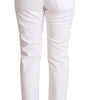 Dolce &amp; Gabbana Chic White Tapered Denim Jeans with Logo Patch