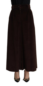 Dolce &amp; Gabbana Chic Bordeaux High-Waisted Corduroy Pants
