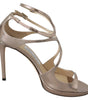 Jimmy Choo Ballet Pink Liquid Mirror Leather Sandals