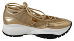 Baskets Jimmy Choo en cuir et maille Golden Glamour