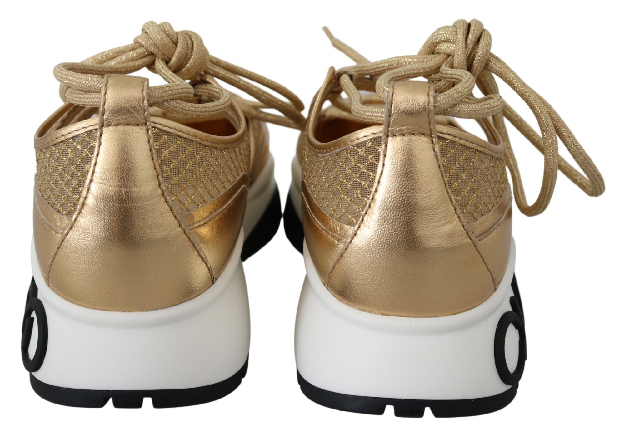 Baskets Jimmy Choo en cuir et maille Golden Glamour