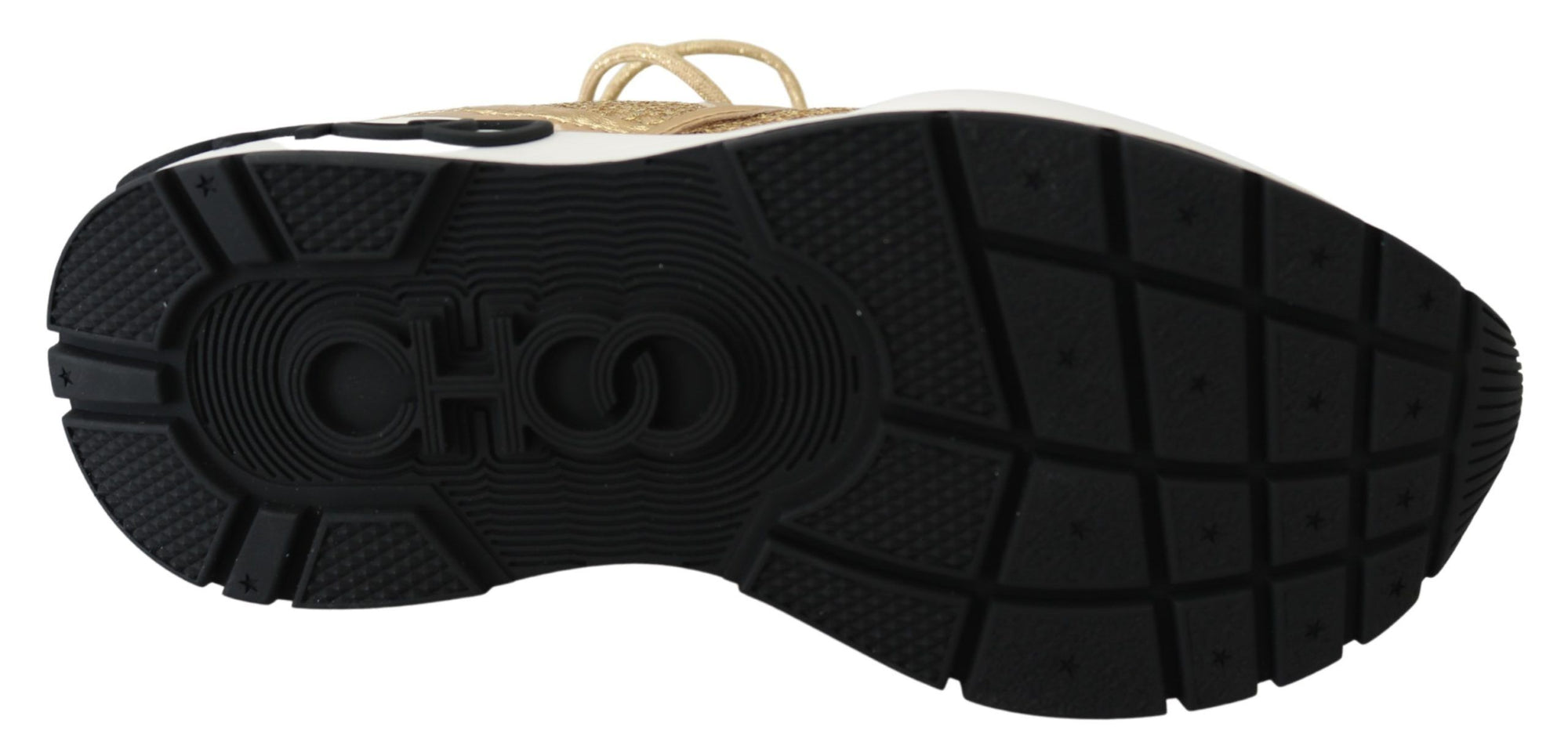 Baskets Jimmy Choo en cuir et maille Golden Glamour
