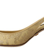 Dolce & Gabbana Gold Crystal Slingbacks Pumps Heels Shoes