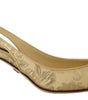 Dolce & Gabbana Gold Crystal Slingbacks Pumps Heels Shoes