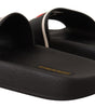 Dolce & Gabbana Black Leather I Love D&G Slides Sandals